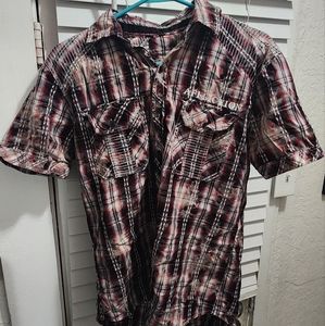 Affliction button up short sleeve shirt